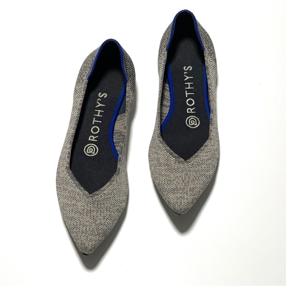 Rothy’s The Point Womens Flat Shoe in Heathered Gray